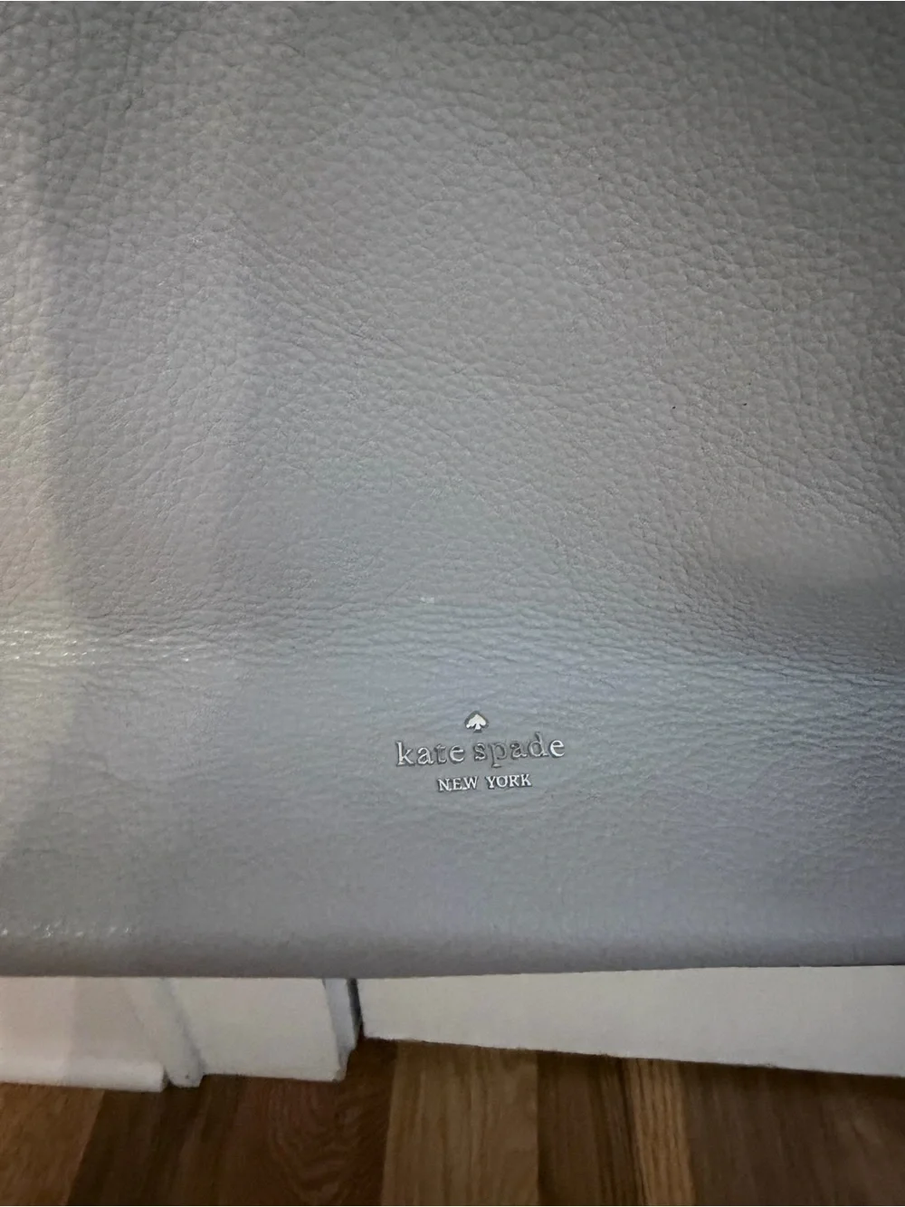 kate spade light gray leather shoulder bag